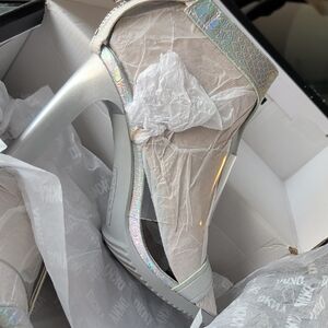 DKNY Silver Holographic Heels